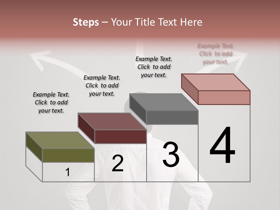 A Man Standing In Front Of A Wall With Arrows Drawn On It PowerPoint Template