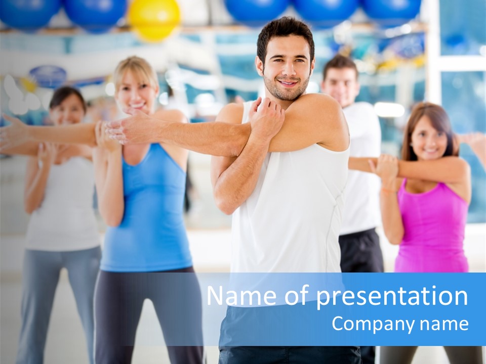 People Exercise Adults PowerPoint Template