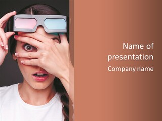 Picture Female Watching PowerPoint Template