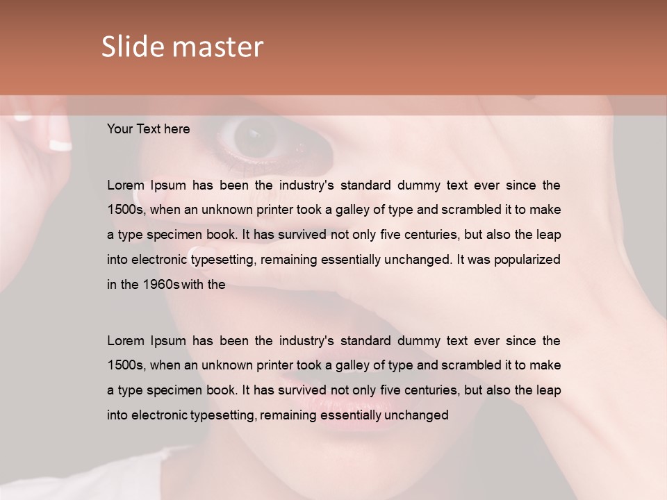 Picture Female Watching PowerPoint Template