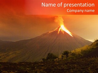 Flow Volcanic Power PowerPoint Template