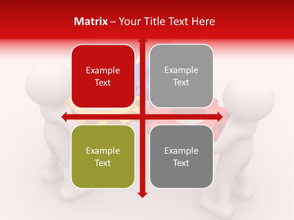 A Group Of People Standing Around Colorful Gears PowerPoint Template