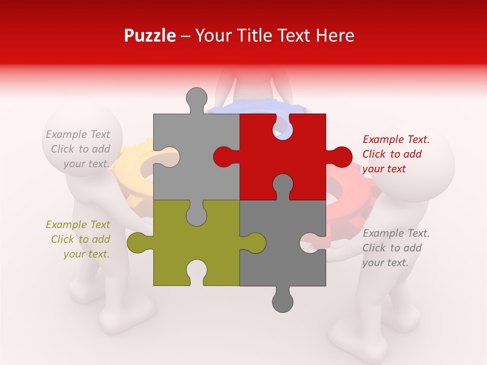 A Group Of People Standing Around Colorful Gears PowerPoint Template