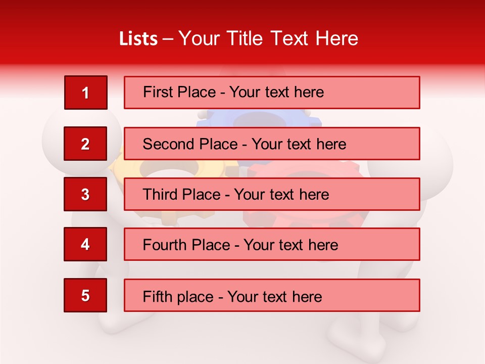 A Group Of People Standing Around Colorful Gears PowerPoint Template