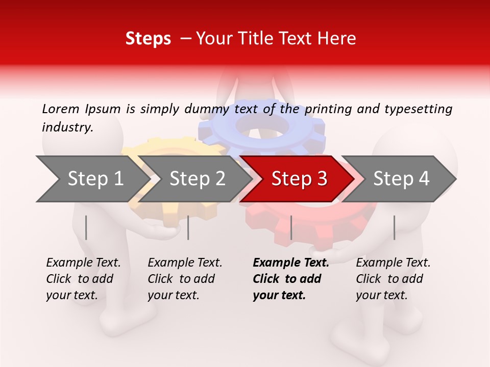 A Group Of People Standing Around Colorful Gears PowerPoint Template