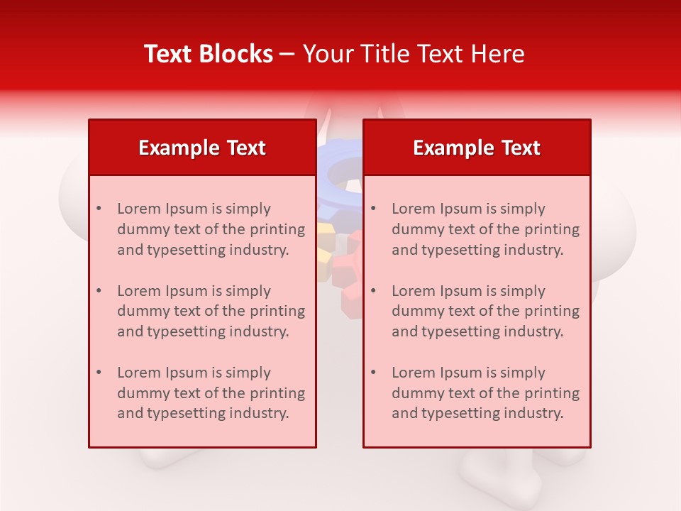 A Group Of People Standing Around Colorful Gears PowerPoint Template