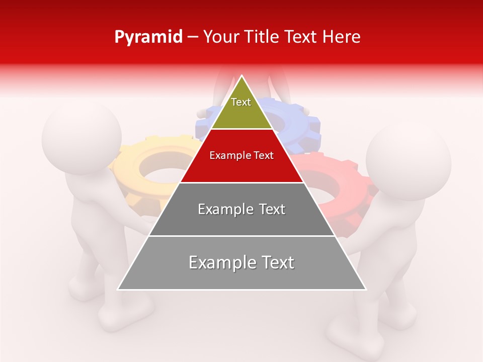 A Group Of People Standing Around Colorful Gears PowerPoint Template