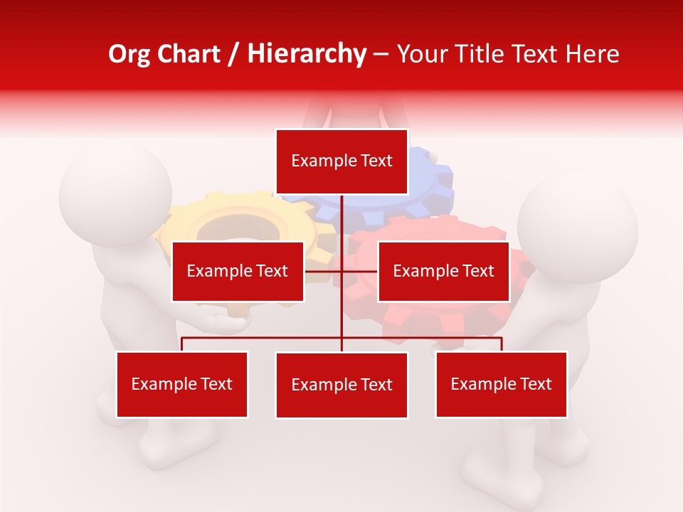 A Group Of People Standing Around Colorful Gears PowerPoint Template