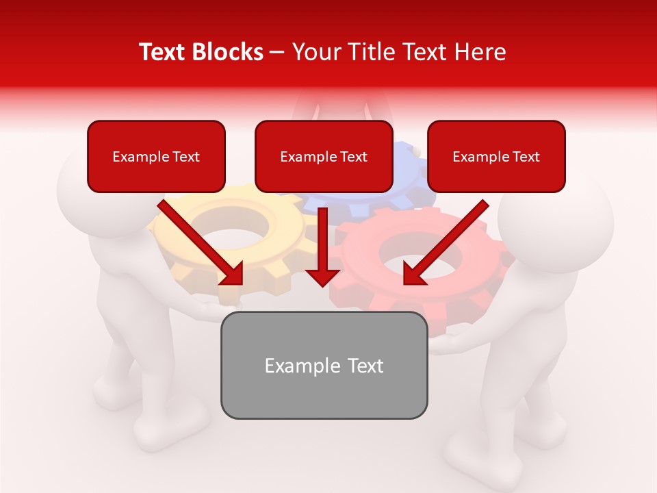 A Group Of People Standing Around Colorful Gears PowerPoint Template