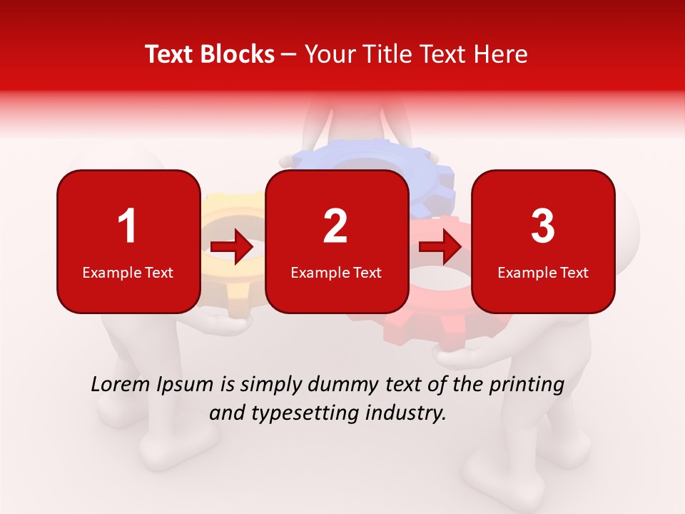 A Group Of People Standing Around Colorful Gears PowerPoint Template