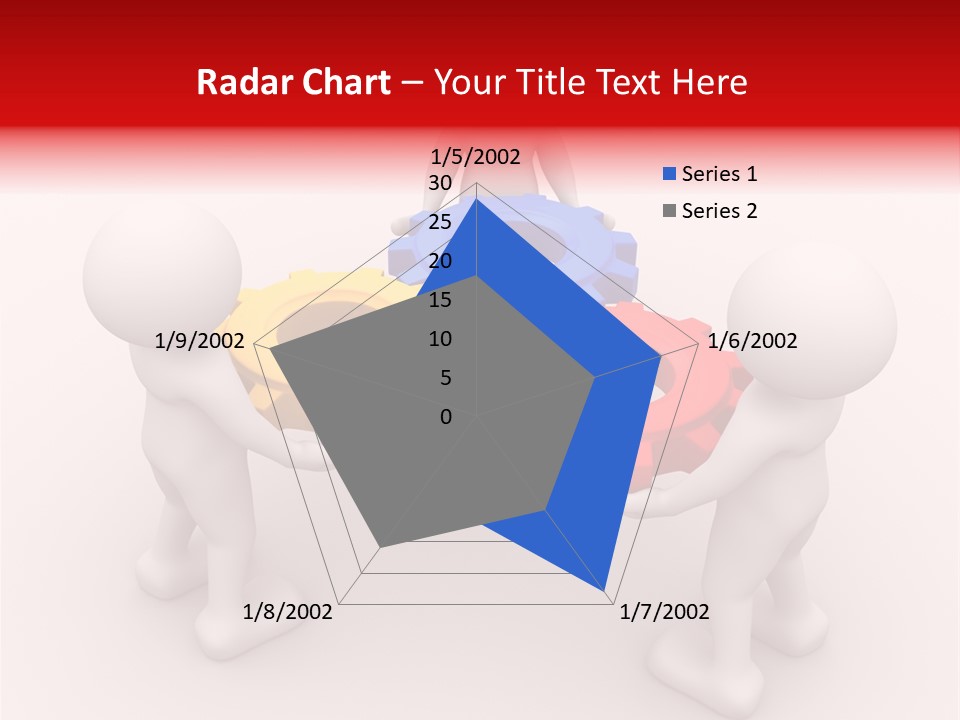 A Group Of People Standing Around Colorful Gears PowerPoint Template