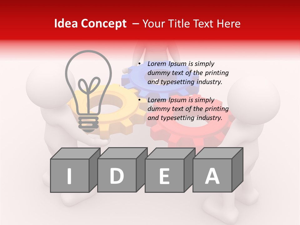 A Group Of People Standing Around Colorful Gears PowerPoint Template