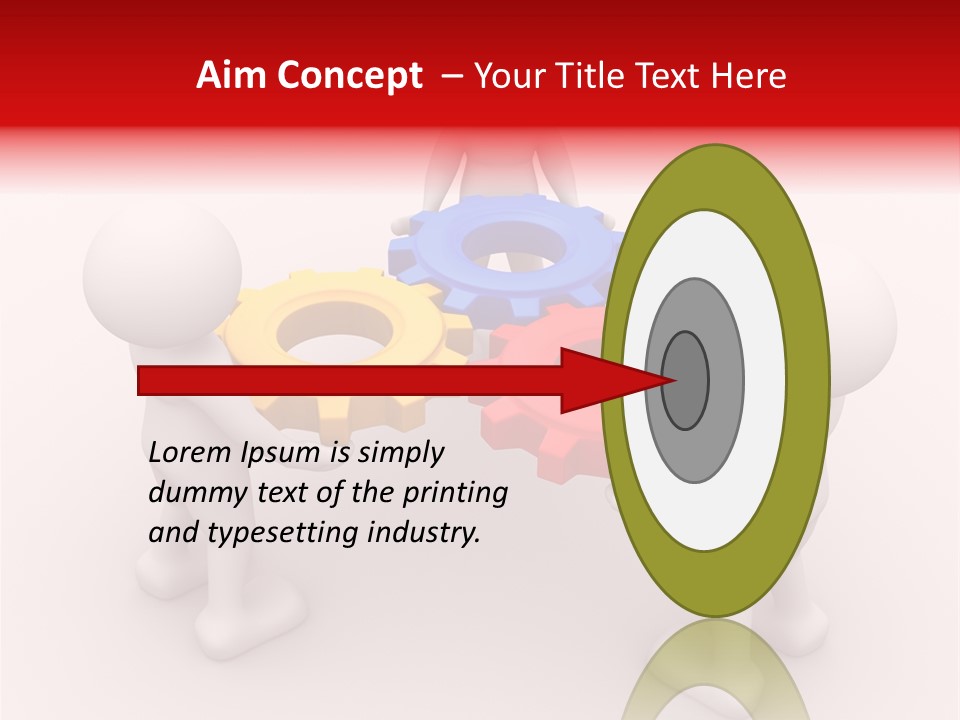A Group Of People Standing Around Colorful Gears PowerPoint Template