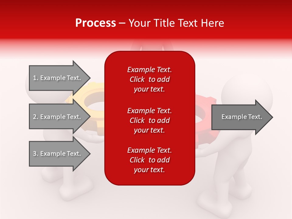 A Group Of People Standing Around Colorful Gears PowerPoint Template