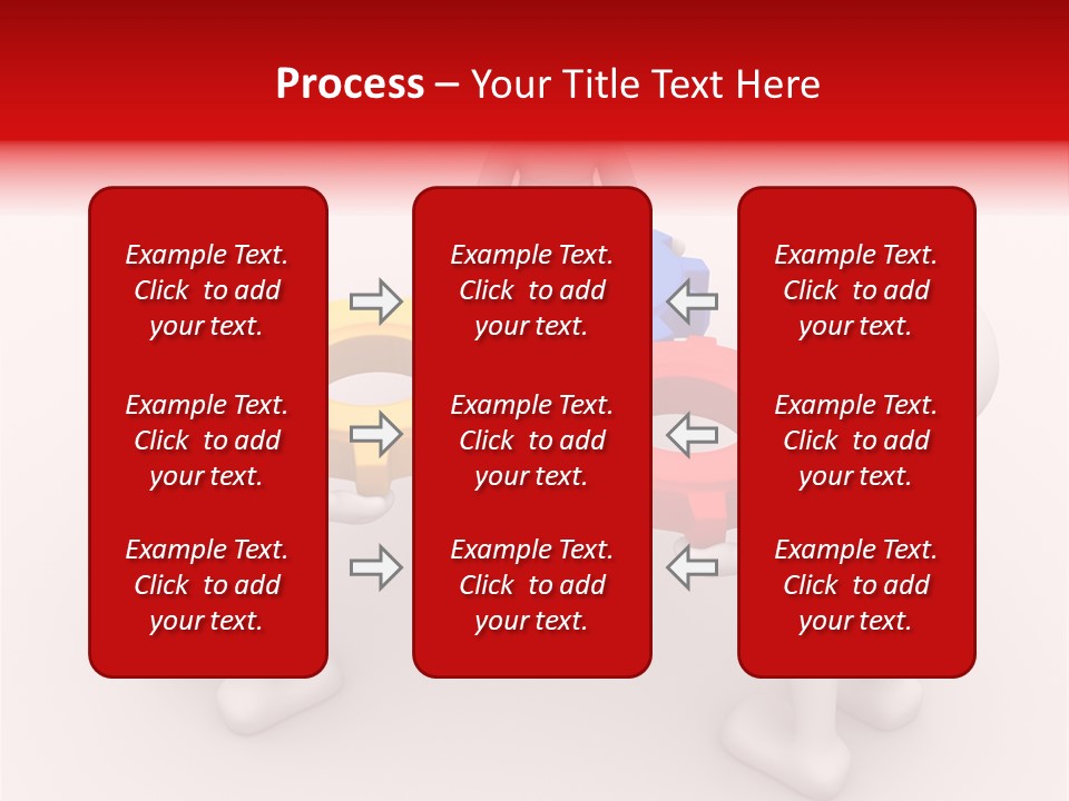 A Group Of People Standing Around Colorful Gears PowerPoint Template