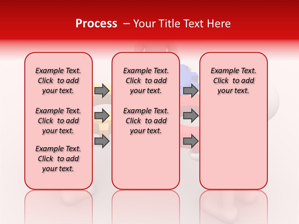 A Group Of People Standing Around Colorful Gears PowerPoint Template
