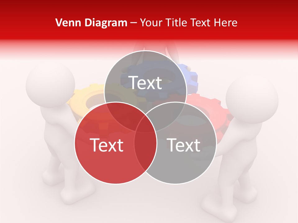 A Group Of People Standing Around Colorful Gears PowerPoint Template