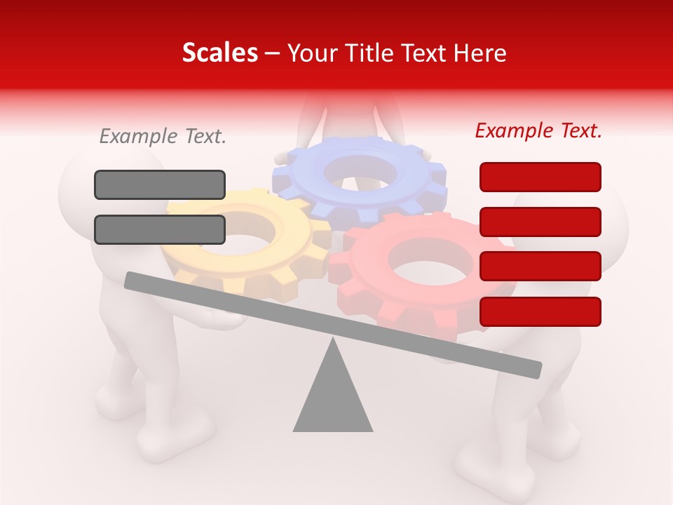 A Group Of People Standing Around Colorful Gears PowerPoint Template