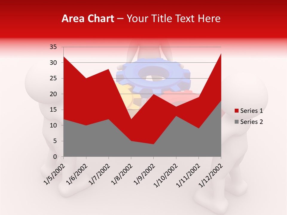 A Group Of People Standing Around Colorful Gears PowerPoint Template