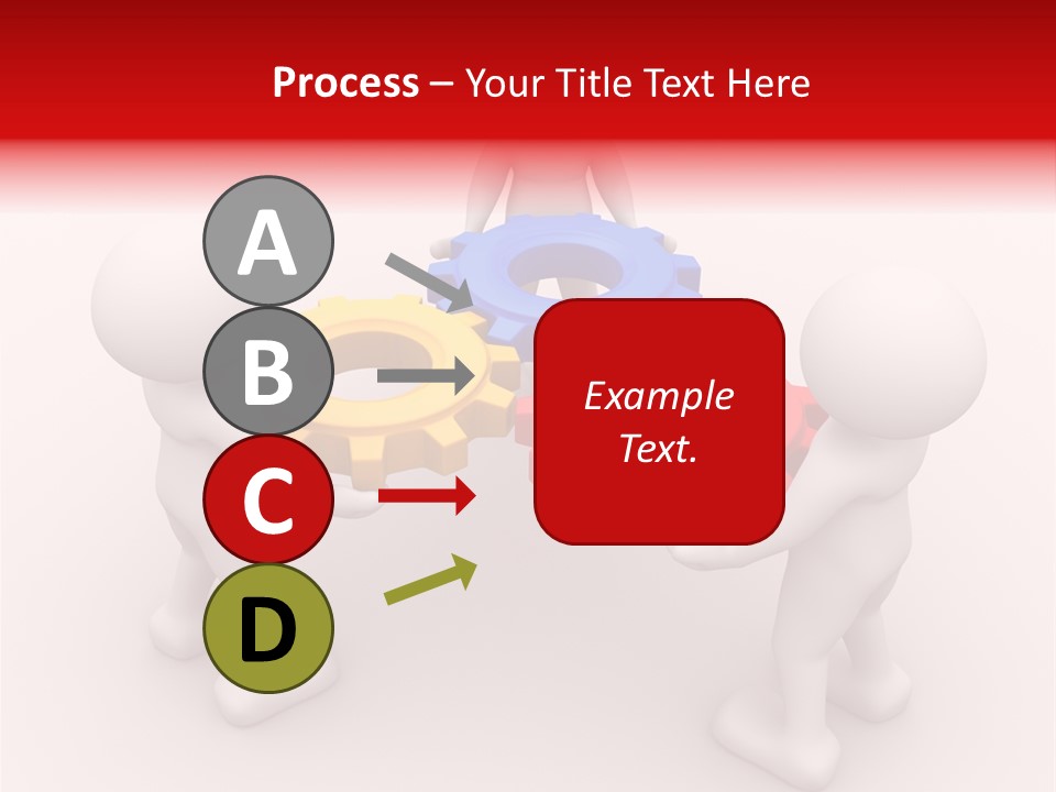 A Group Of People Standing Around Colorful Gears PowerPoint Template