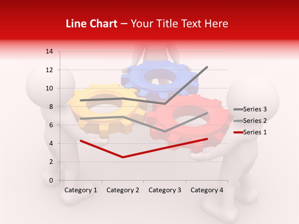 A Group Of People Standing Around Colorful Gears PowerPoint Template