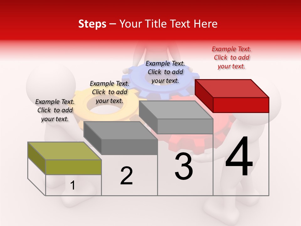 A Group Of People Standing Around Colorful Gears PowerPoint Template