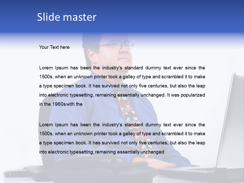 Aspiration Well Dressed Man Looking To The Future PowerPoint Template