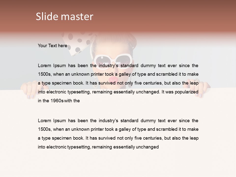 Hairstyle Pin Up Seductive PowerPoint Template