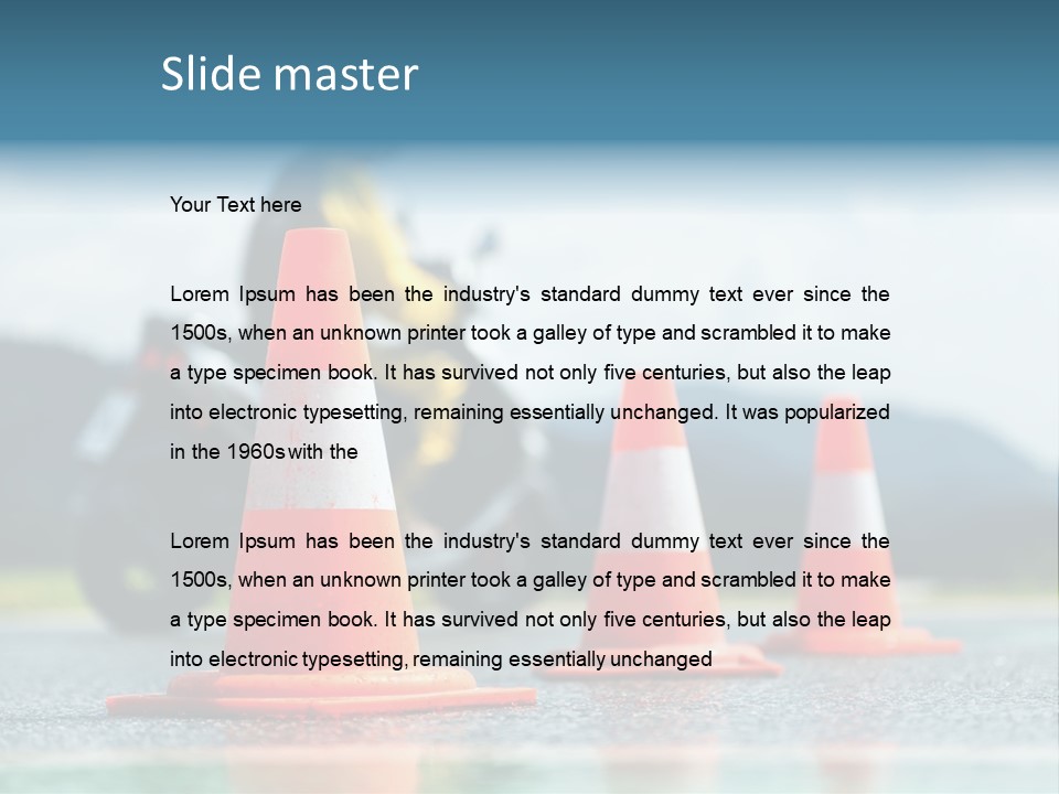 Asphalt Traffic Cone Learning PowerPoint Template