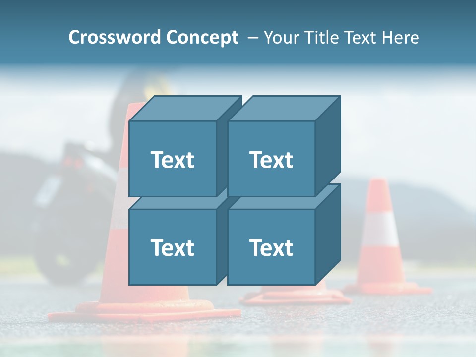Asphalt Traffic Cone Learning PowerPoint Template