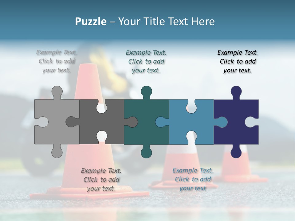 Asphalt Traffic Cone Learning PowerPoint Template