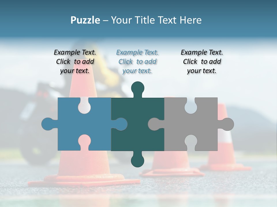 Asphalt Traffic Cone Learning PowerPoint Template