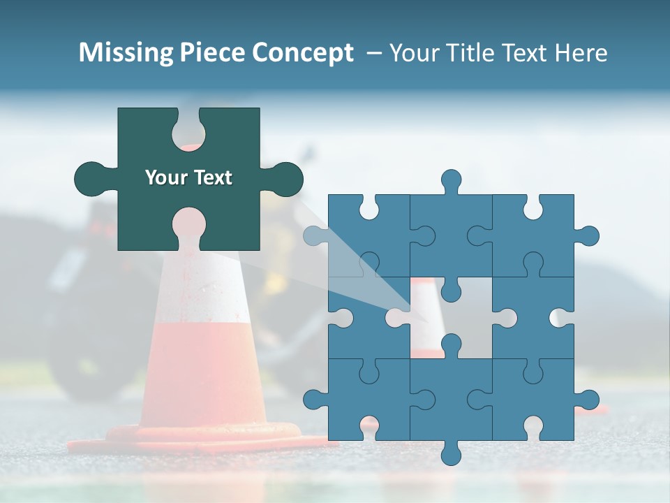 Asphalt Traffic Cone Learning PowerPoint Template