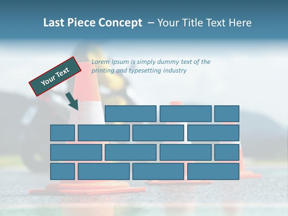 Asphalt Traffic Cone Learning PowerPoint Template