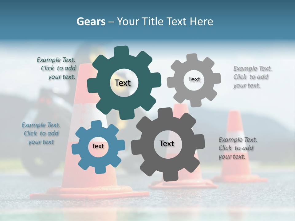 Asphalt Traffic Cone Learning PowerPoint Template