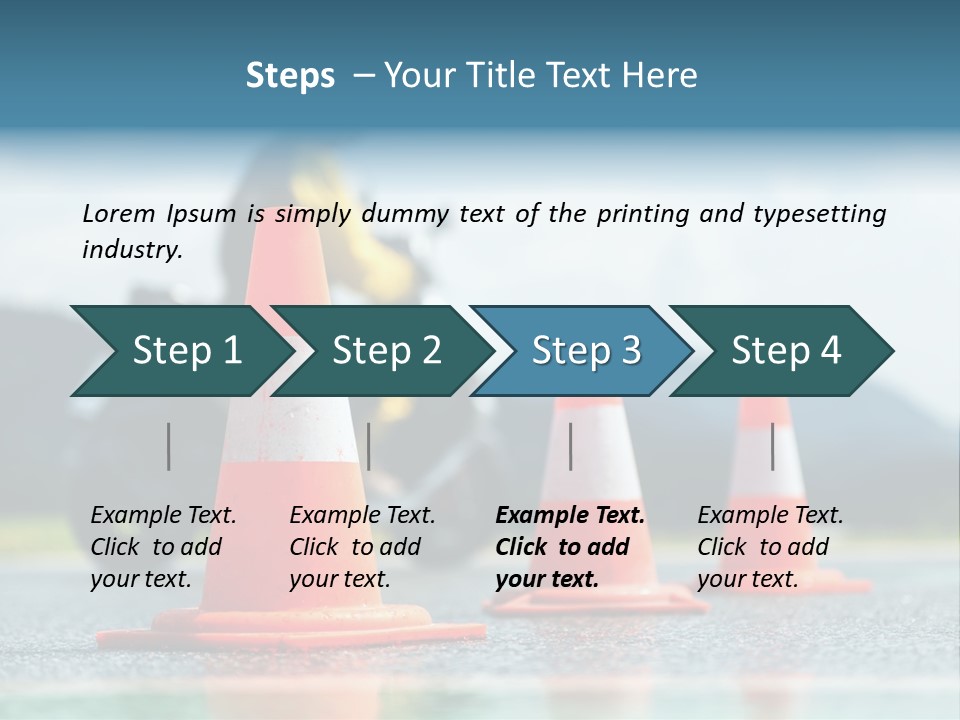 Asphalt Traffic Cone Learning PowerPoint Template