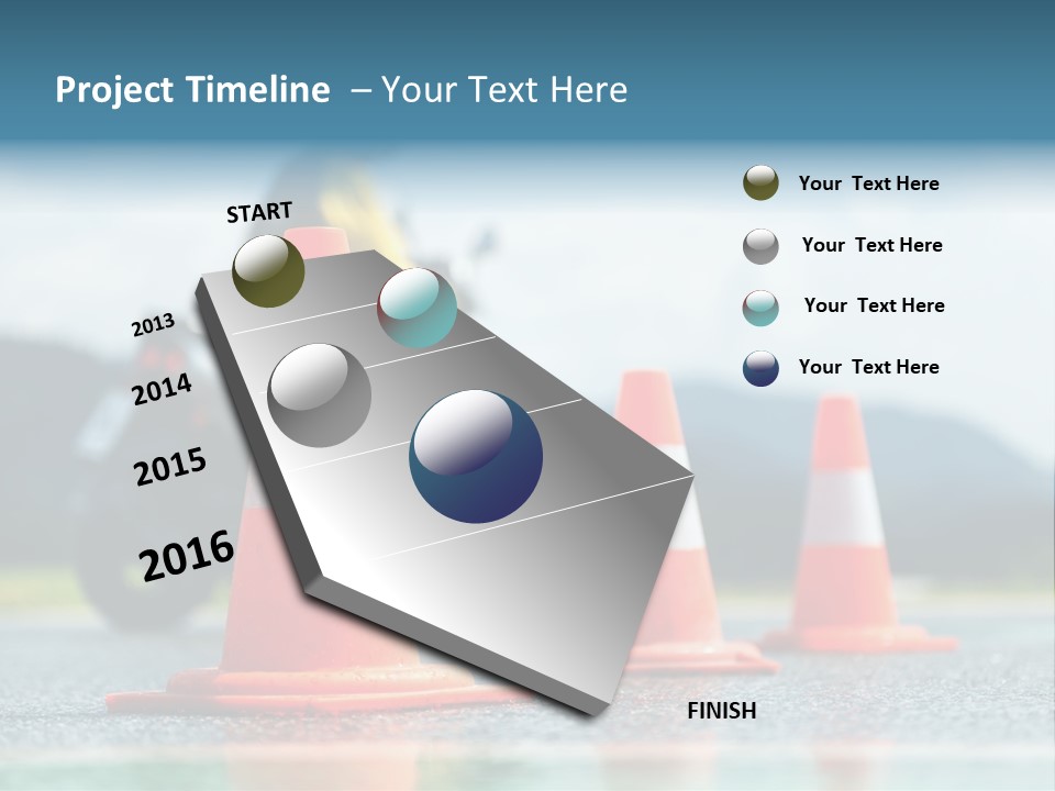 Asphalt Traffic Cone Learning PowerPoint Template