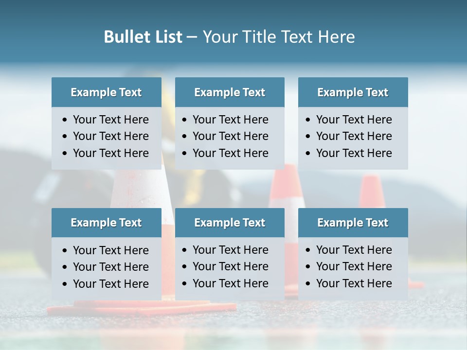 Asphalt Traffic Cone Learning PowerPoint Template
