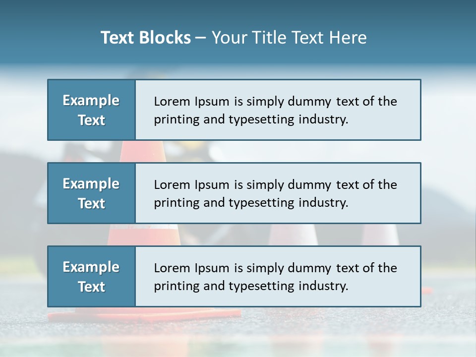Asphalt Traffic Cone Learning PowerPoint Template