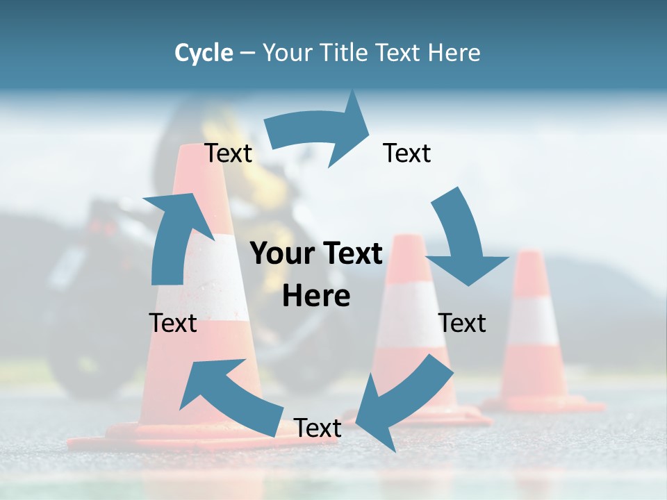 Asphalt Traffic Cone Learning PowerPoint Template