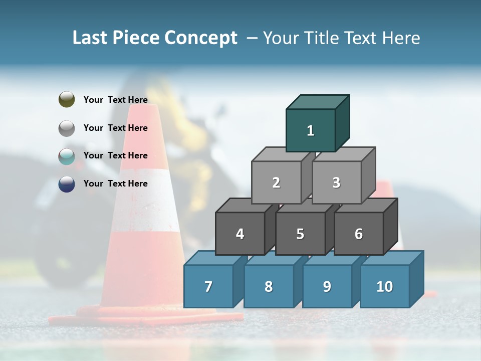 Asphalt Traffic Cone Learning PowerPoint Template