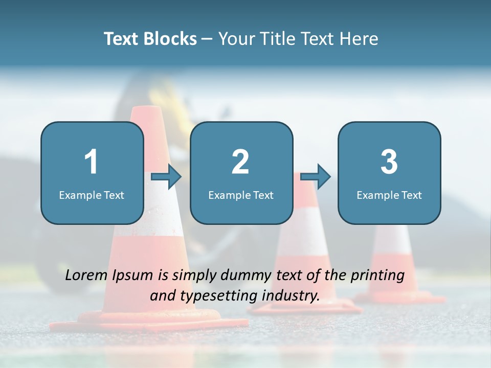 Asphalt Traffic Cone Learning PowerPoint Template