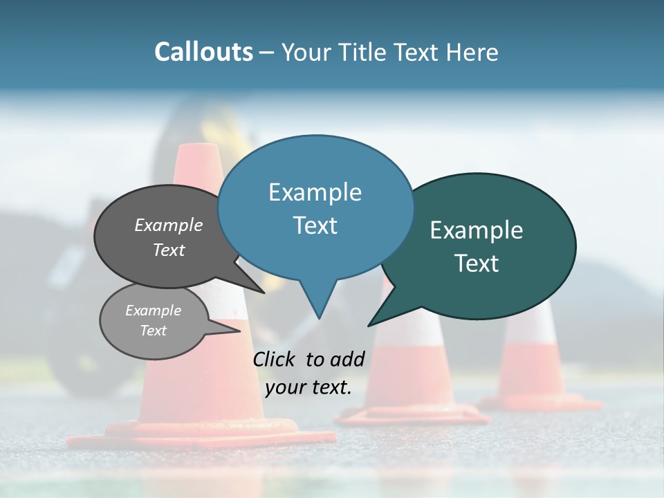 Asphalt Traffic Cone Learning PowerPoint Template