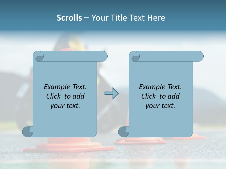 Asphalt Traffic Cone Learning PowerPoint Template