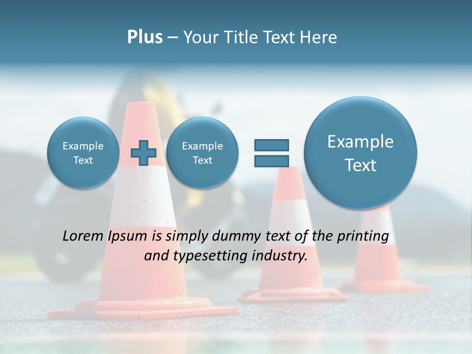 Asphalt Traffic Cone Learning PowerPoint Template