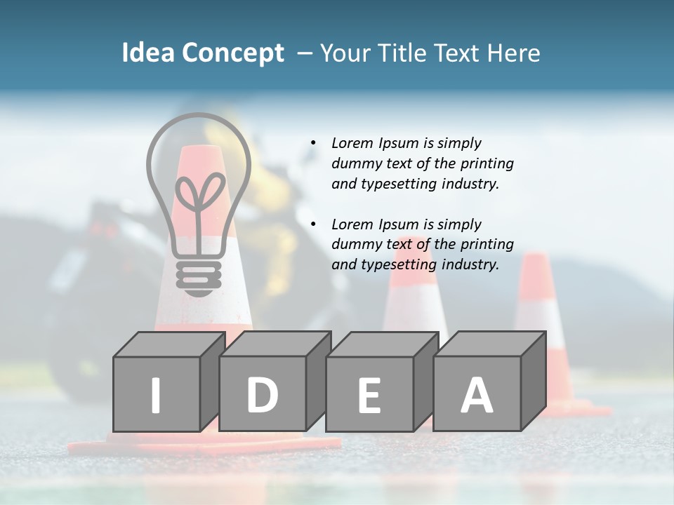 Asphalt Traffic Cone Learning PowerPoint Template