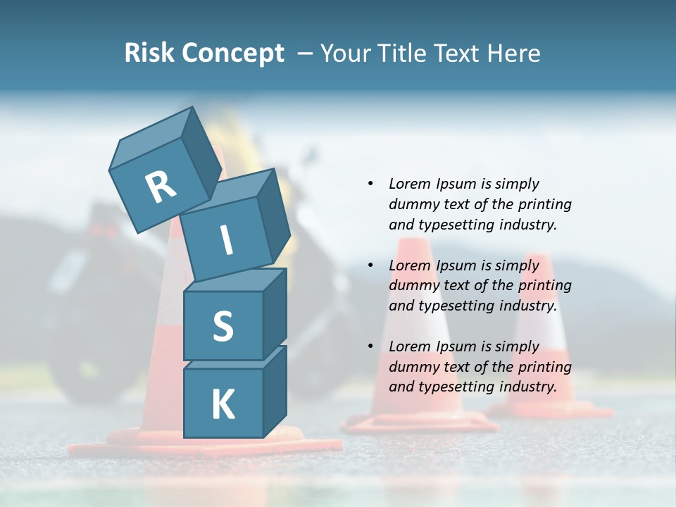 Asphalt Traffic Cone Learning PowerPoint Template