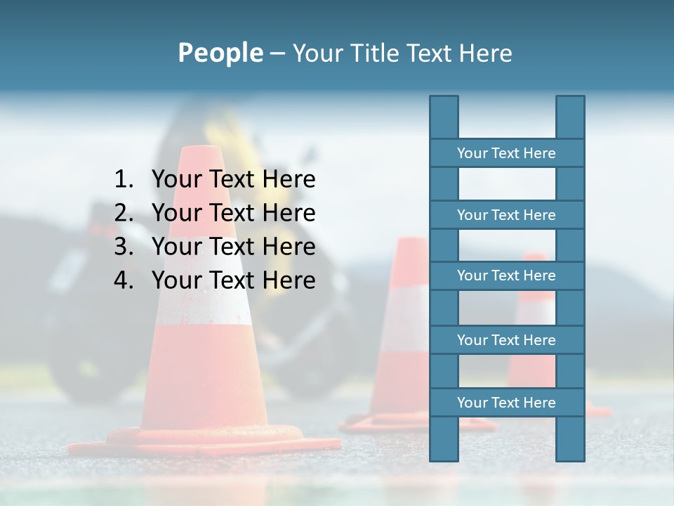 Asphalt Traffic Cone Learning PowerPoint Template