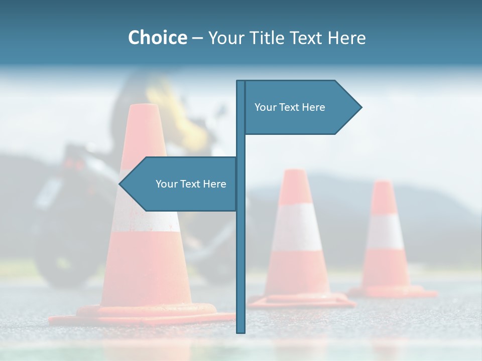 Asphalt Traffic Cone Learning PowerPoint Template