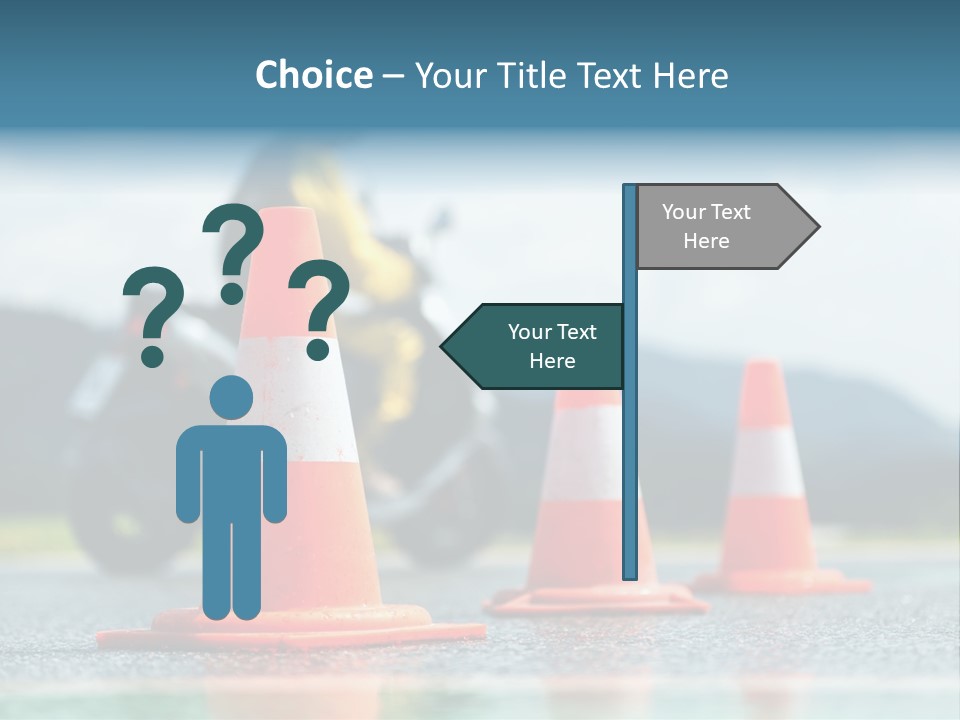 Asphalt Traffic Cone Learning PowerPoint Template